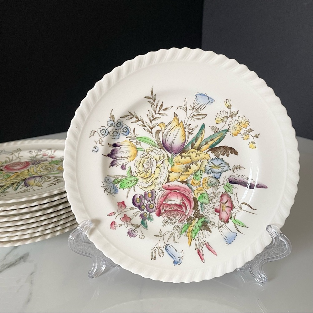 SET of 10 Bread Plates - Garden Bouquet by Johnson Brothers